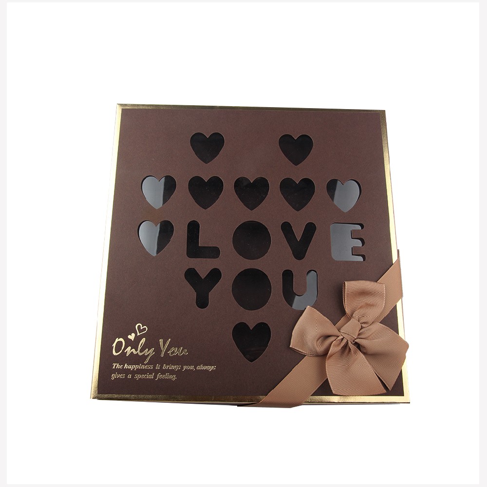 Hollow Design Square 16PC Chocolate Paper Box Packaging With