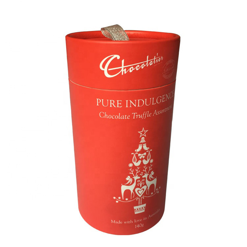 Custom Cylinder Cardboard Packaging Boxes Tube For Chocolate