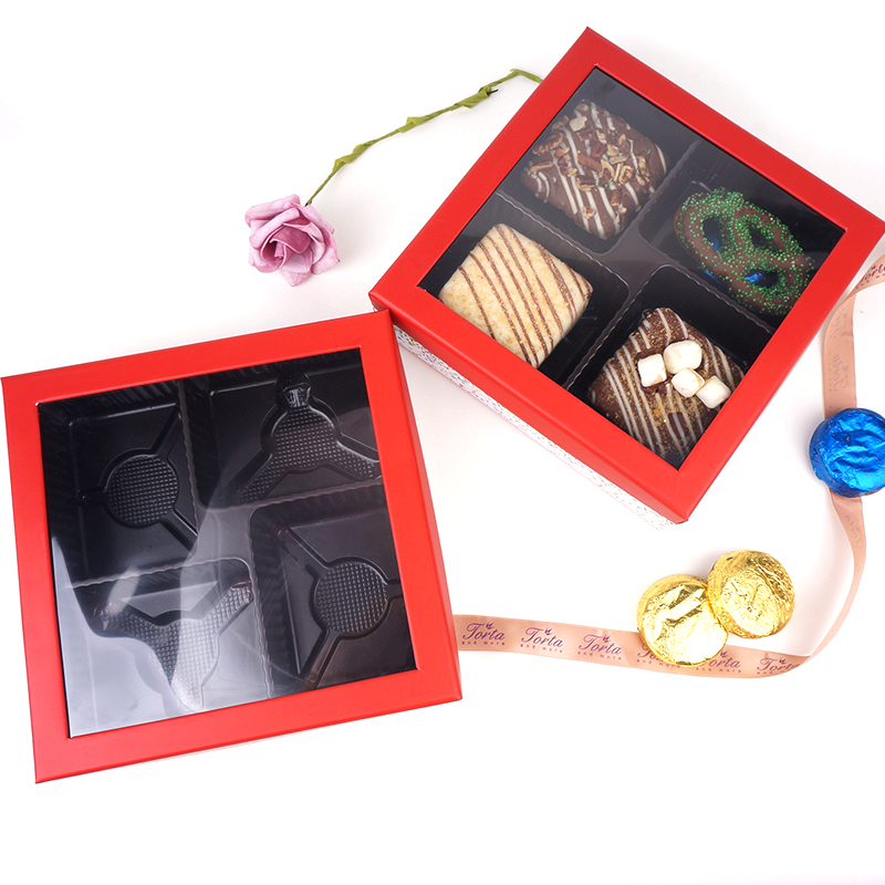 Red Pretzel Chocolate Box With Window