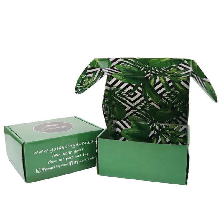 Recycle Green Corrugated Shipping Box for Cosmetic