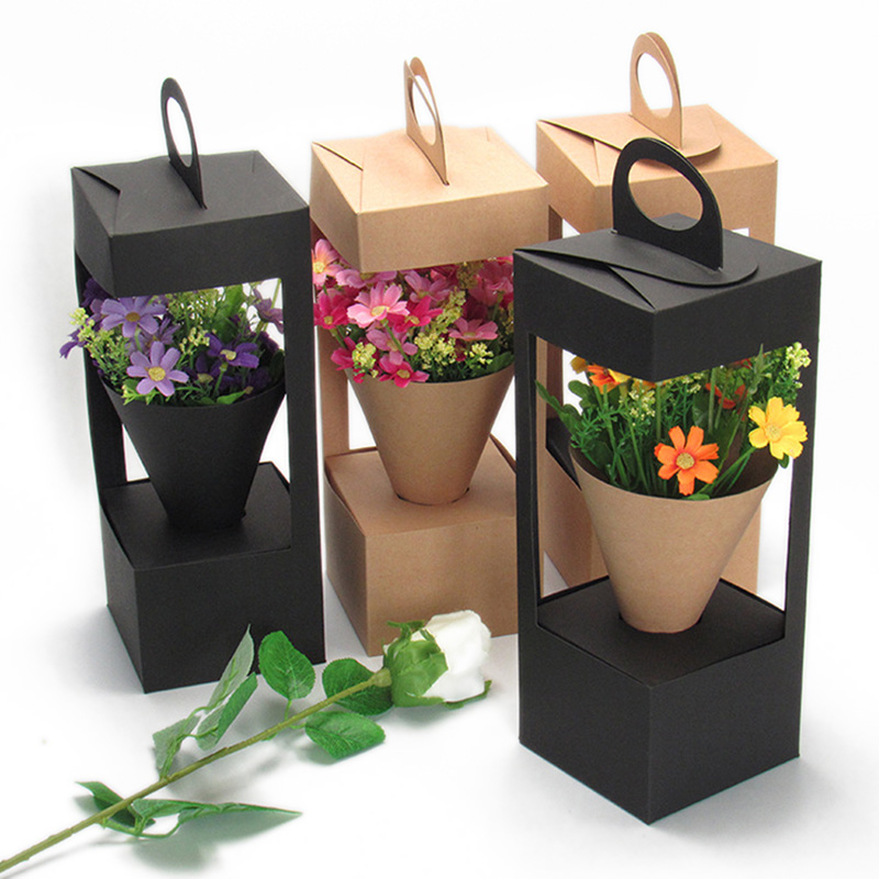 Hat Boxes Round Floral Boxes Flower Packaging Paper Bag Gift