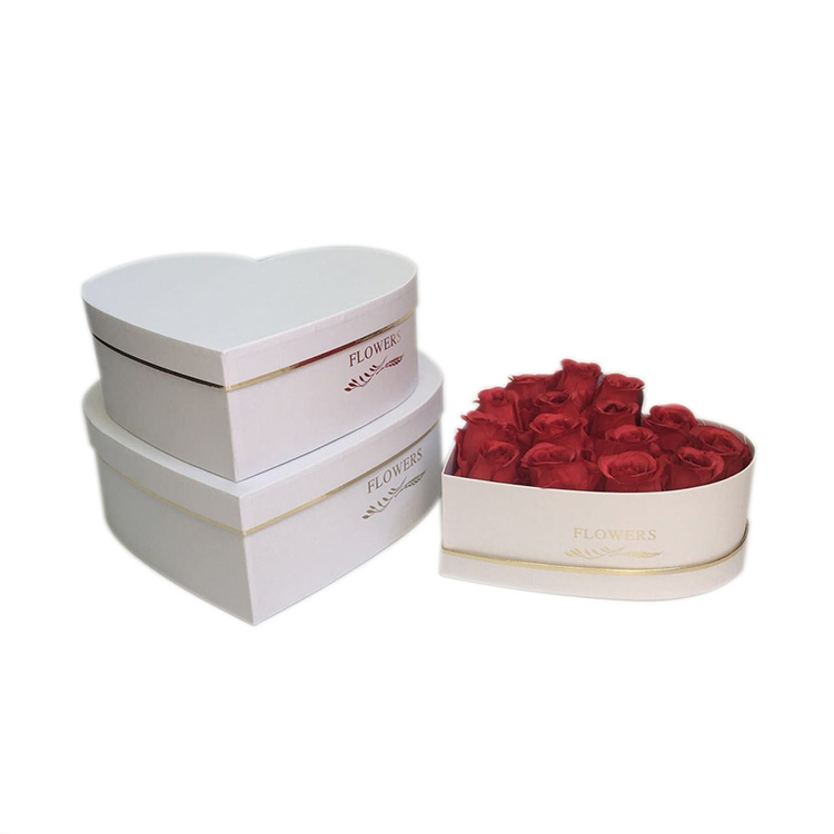 Elegant custom logo heart shaped paper rose packaging box