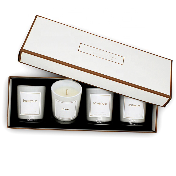 Premium 3 and 4 Jars Rigid Candle Gift Packaging Set Boxes