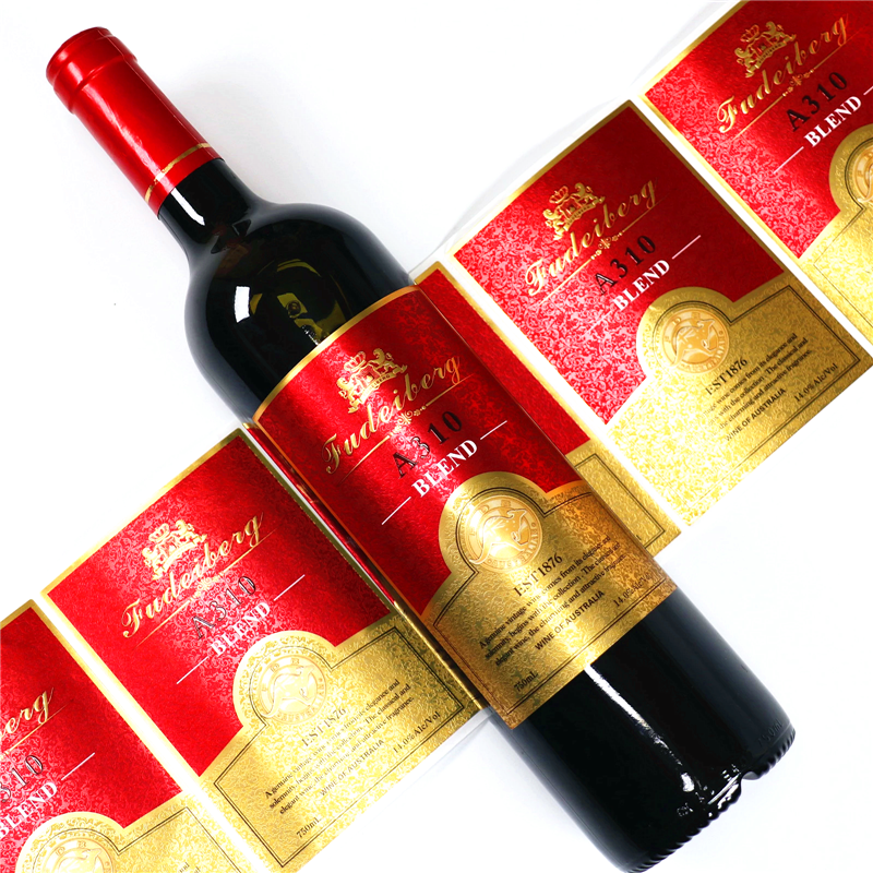 Gold Foil Embossment Texture Private Wine BottleLabels Vendo