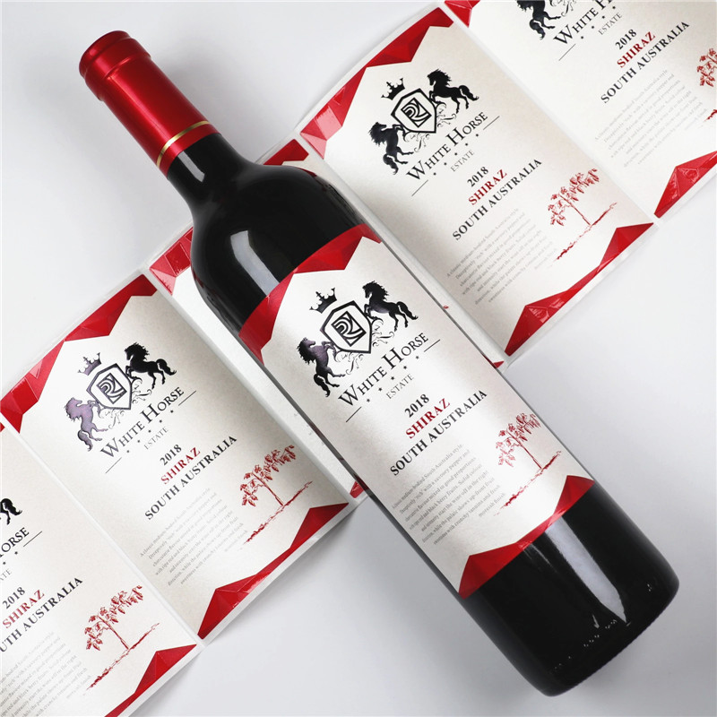 Custom Embossed Red Wine Glass Jar Labels Vendor