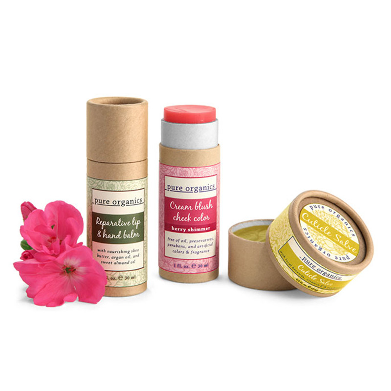 Biodegradable Lip Balm Deodorant Cardboard Tube Packaging