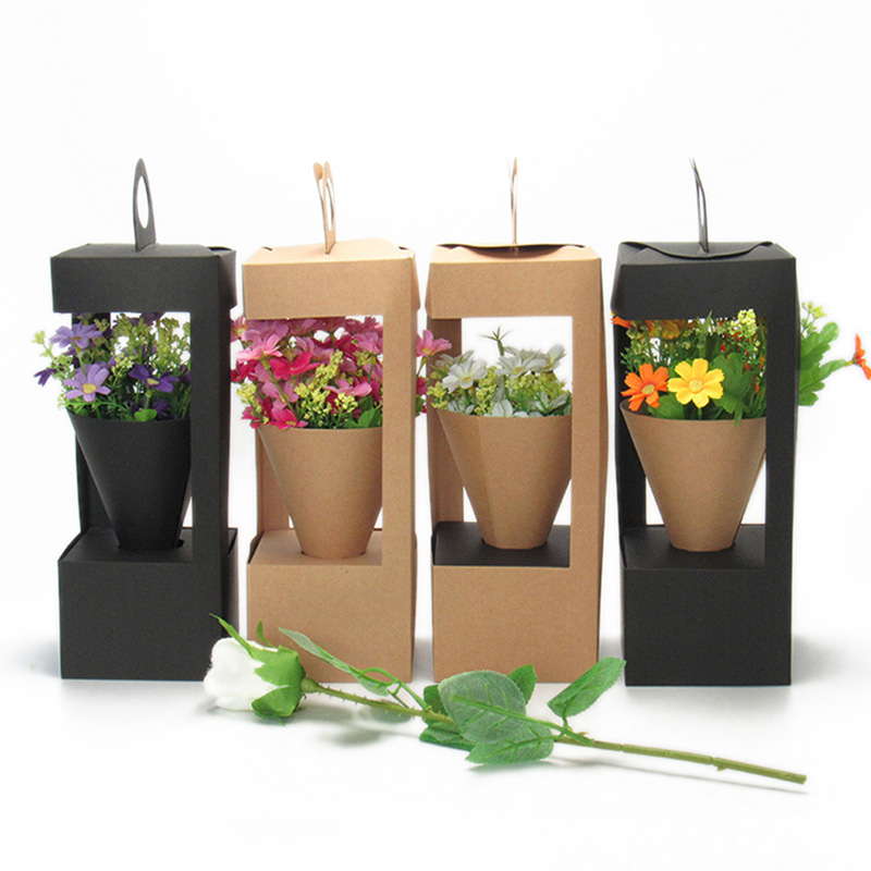 Flower Box With Handles Flower Arrangement Box-Cheap Custom Boxes Printed Personalized Cosmetics