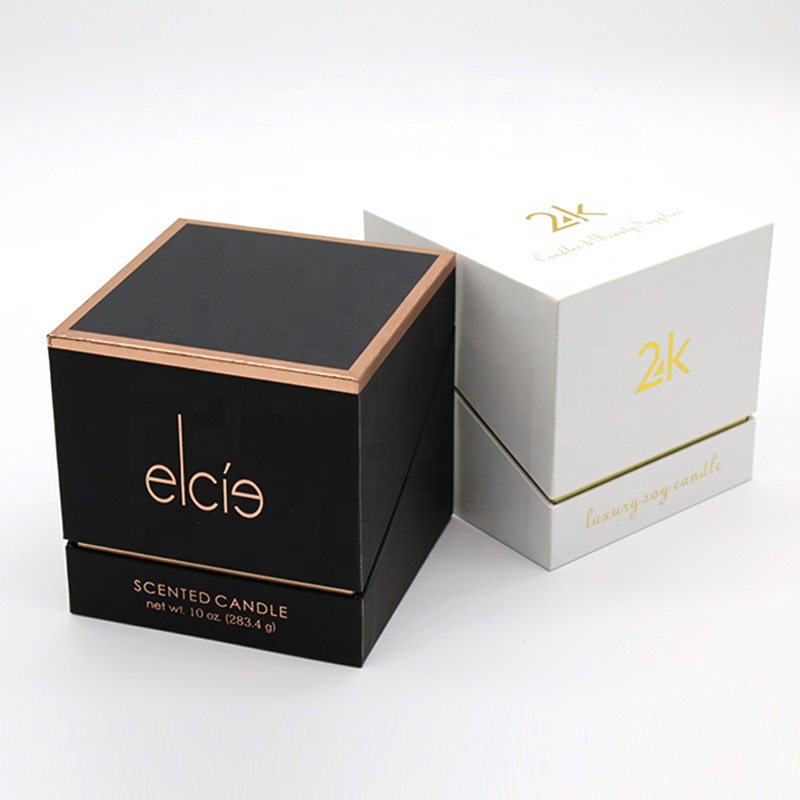 Simple Rigid Candle Gift Packaging Box With Gold Foil LOGO