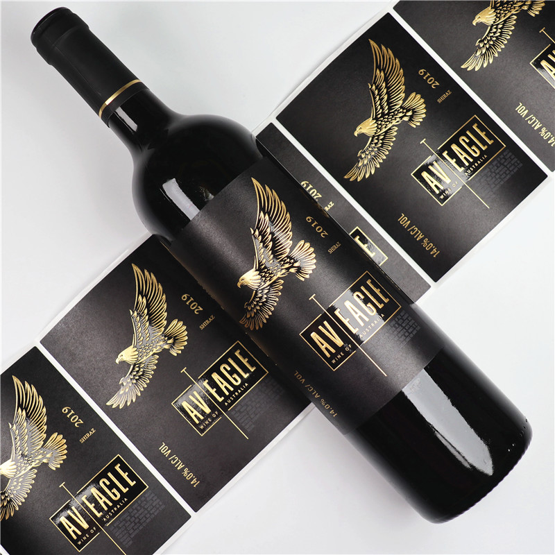 embossed wine label