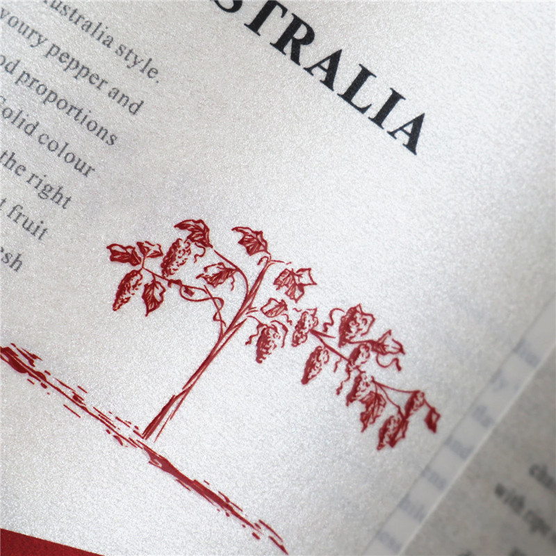 embossed wine label